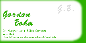 gordon bohm business card